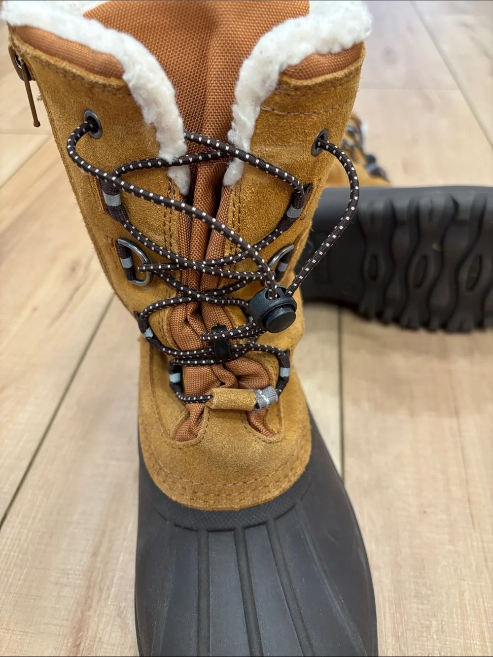 Lands' End Kids Tan and Brown Waterproof Winter Boots